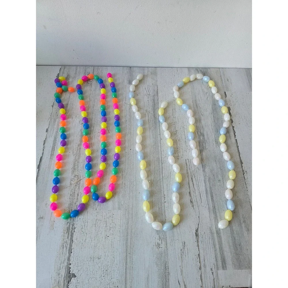 Vintage glitter rainbow Easter jelly eggs Garland blow mold spring tree decor